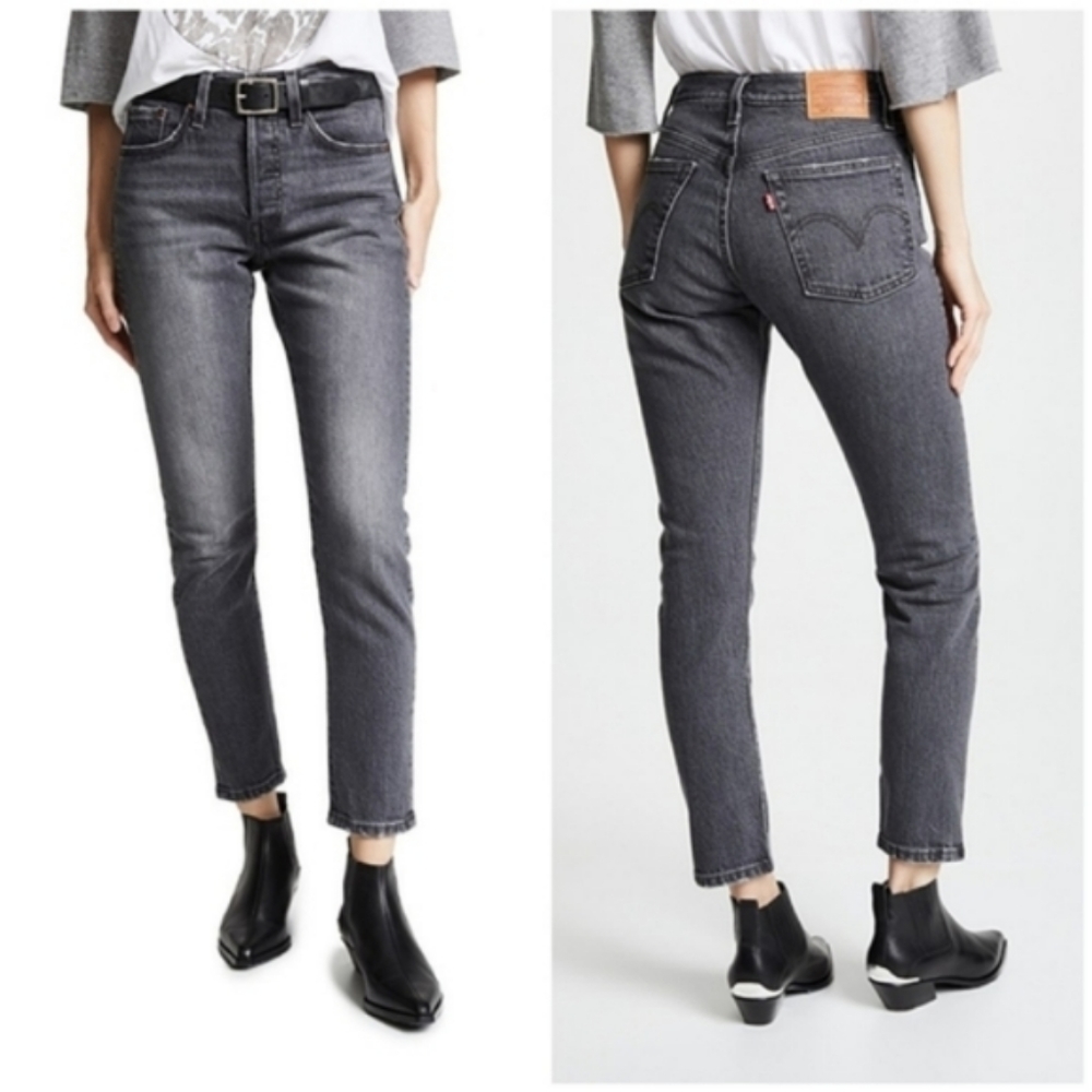 Levi's 501 S Skinny Jeans Coal Black Grey - Picture 3 of 7